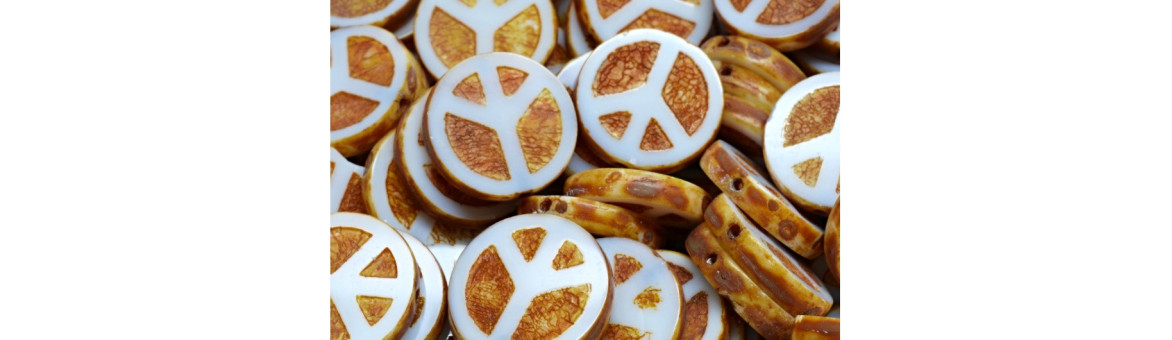 TC Peace Beads 16x16 mm | BeadsBohemia