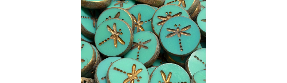 Dragonfly Coin Beads 17x17 mm | BeadsBohemia
