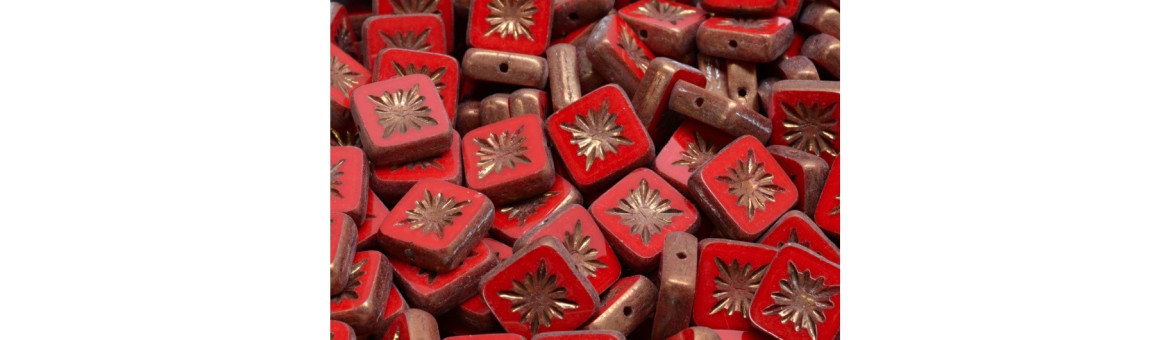 Perle TCB Squared Kiwi 10x10mm | Vetro Ceco Rutkovský